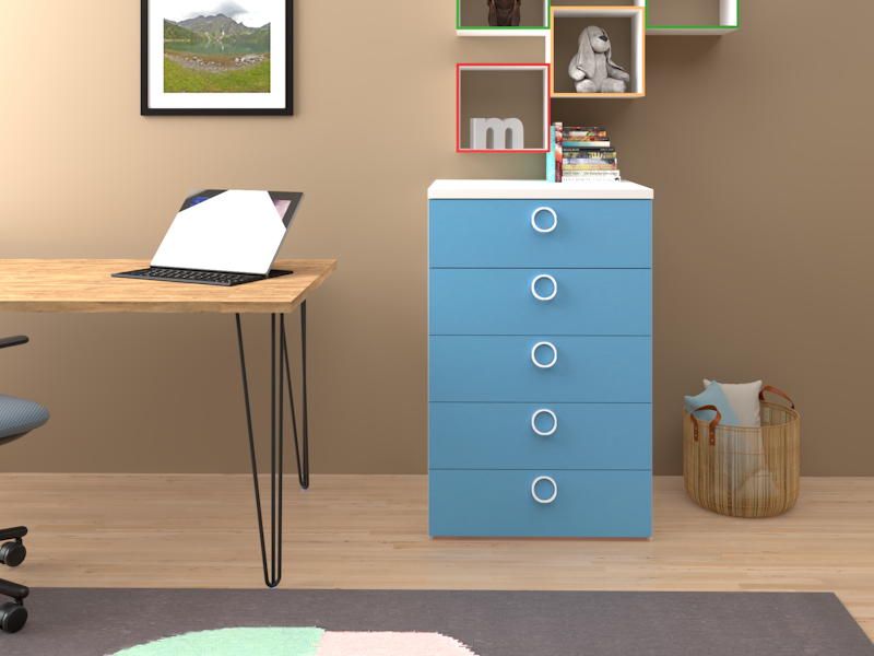 Cassettiera Cromix azzurra