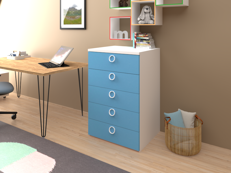 Cassettiera Cromix azzurra