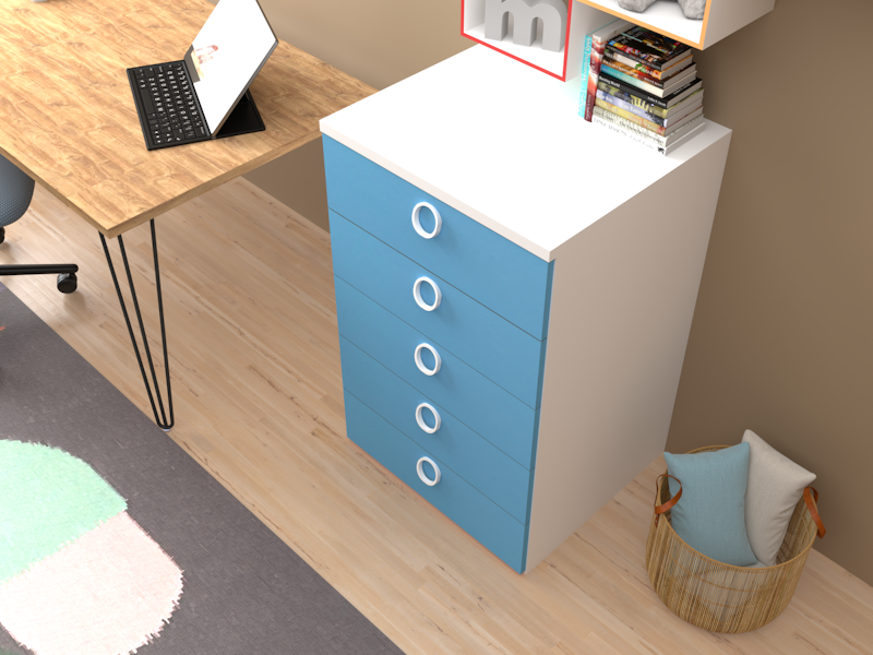 Cassettiera Cromix azzurra