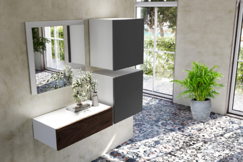 Ingresso Amalfi grigio antracite e rovere moca
