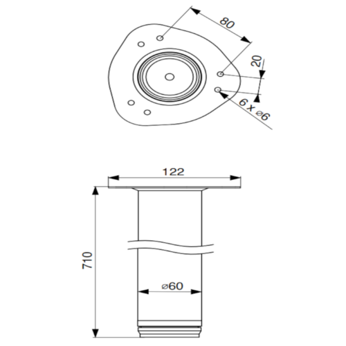 Gambe per tavolo tonde regolabili