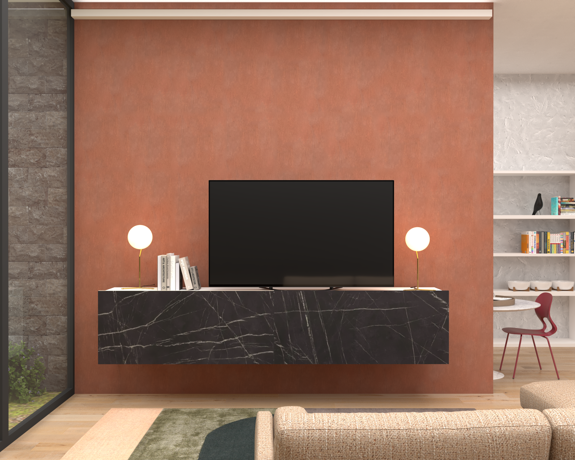 Madia Alba sospesa pietra nero e grigio