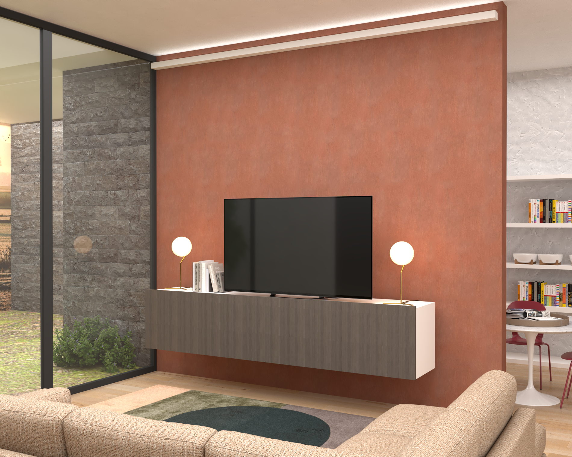 Madia Alba sospesa rigatino antracite