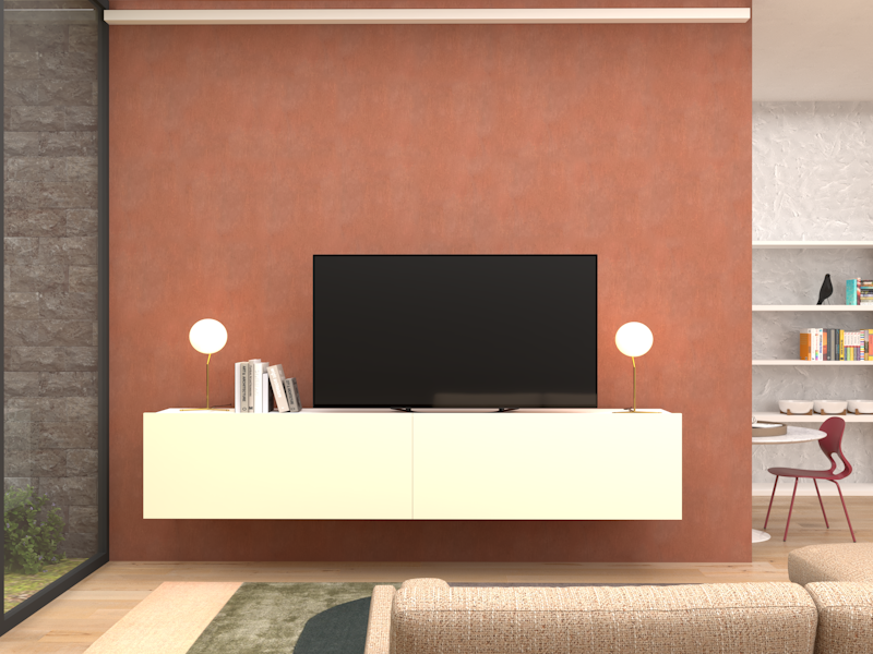 Madia Alba sospesa con cassettoni beige cotone