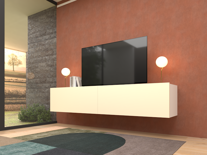 Madia Alba sospesa con cassettoni beige cotone