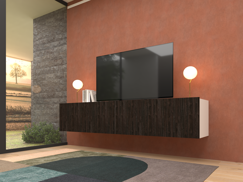Madia Alba sospesa con cassettoni wenge
