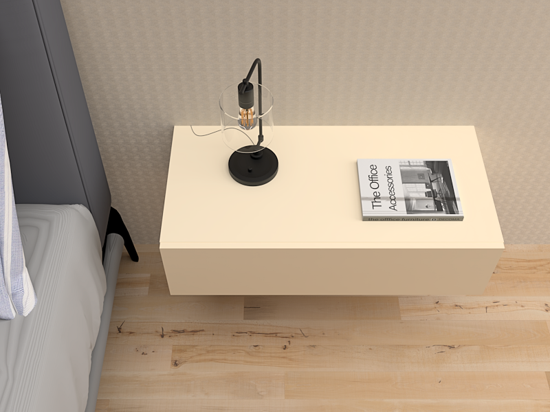 Comodino sospeso Pegaso beige cotone