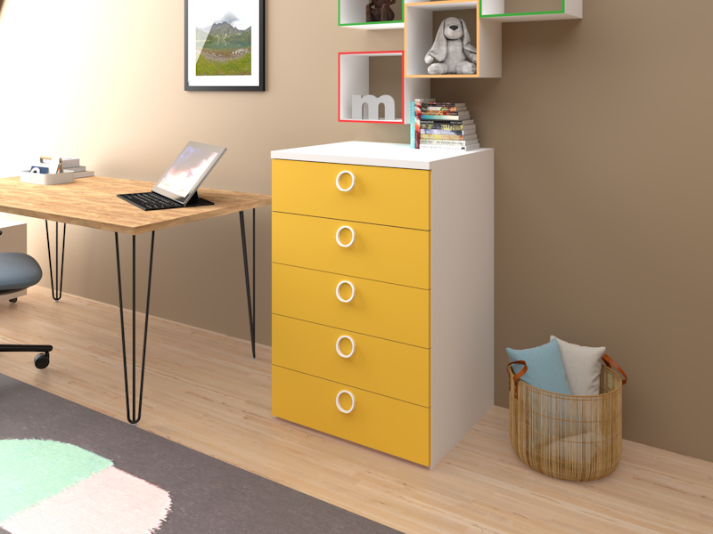 Cassettiera Cromix gialla
