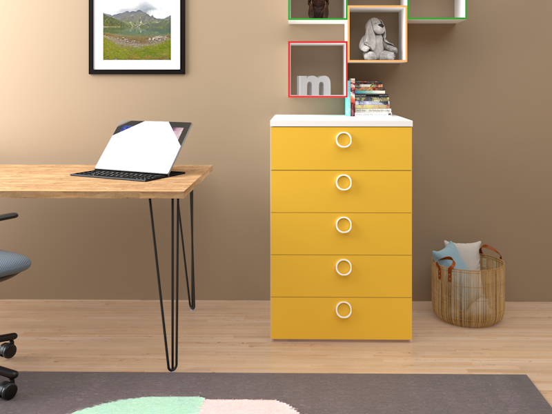 Cassettiera Cromix gialla