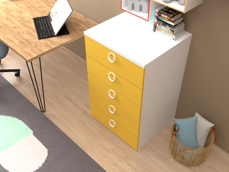 Cassettiera Cromix gialla