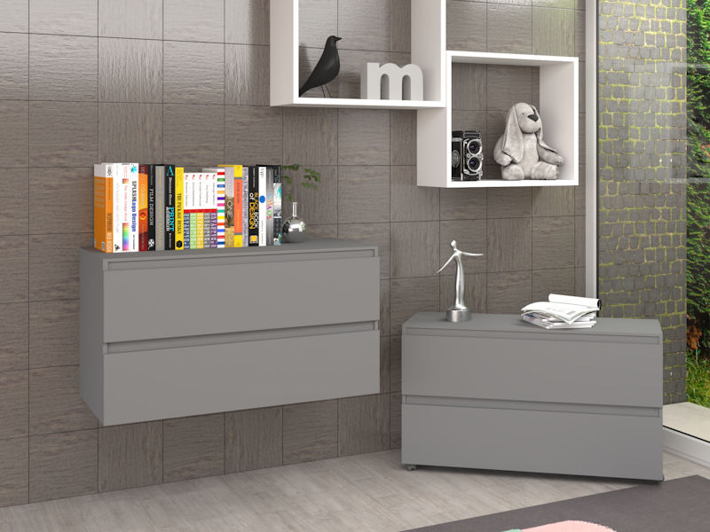 Cassettiera Claudia grigio perla