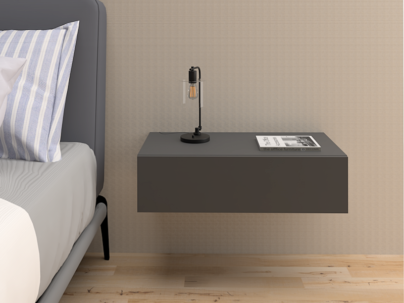 Comodino sospeso Pegaso grigio antracite