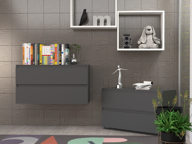 Cassettiera Claudia grigio antracite