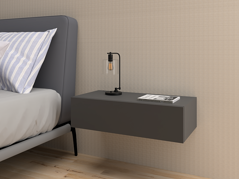 Comodino sospeso Pegaso grigio antracite