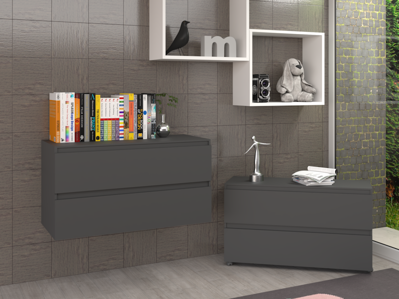 Cassettiera Claudia grigio antracite