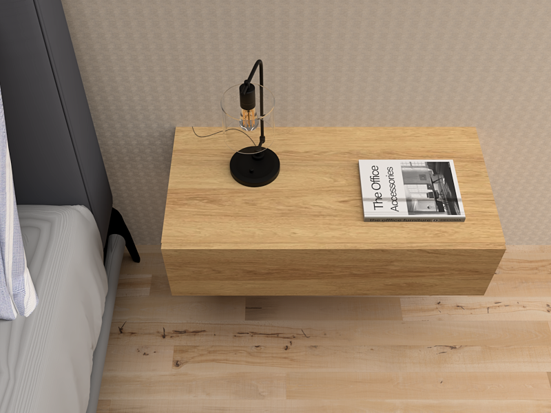 Comodino sospeso Pegaso noce naturale