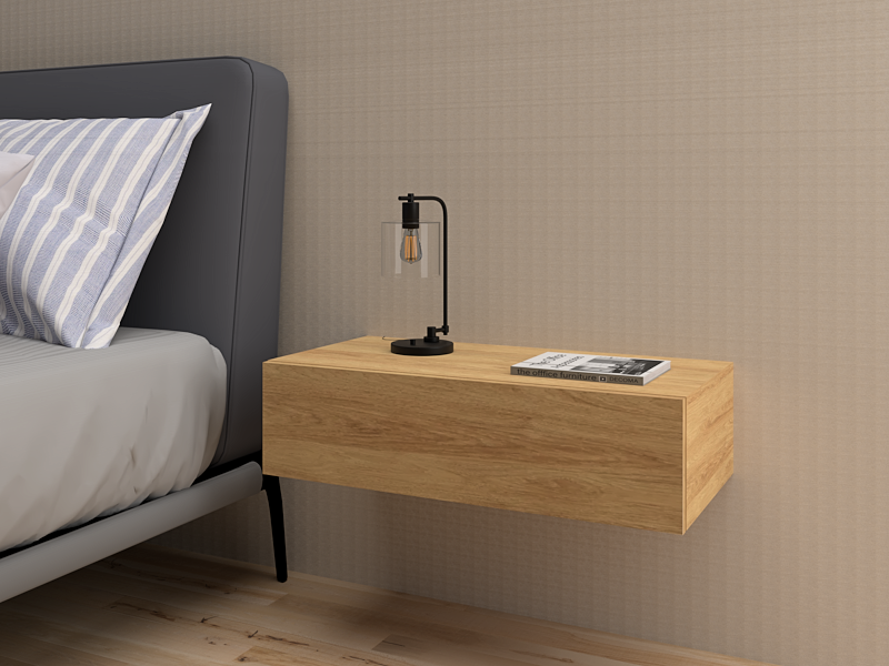 Comodino sospeso Pegaso noce naturale