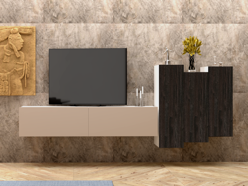 Parete attrezzata 01 grigio cashmere e wenge