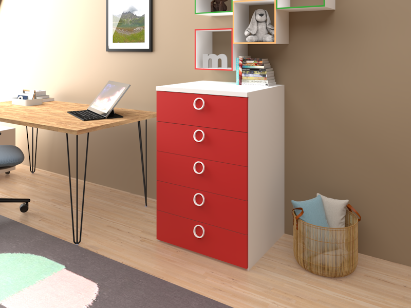 Cassettiera Cromix rossa