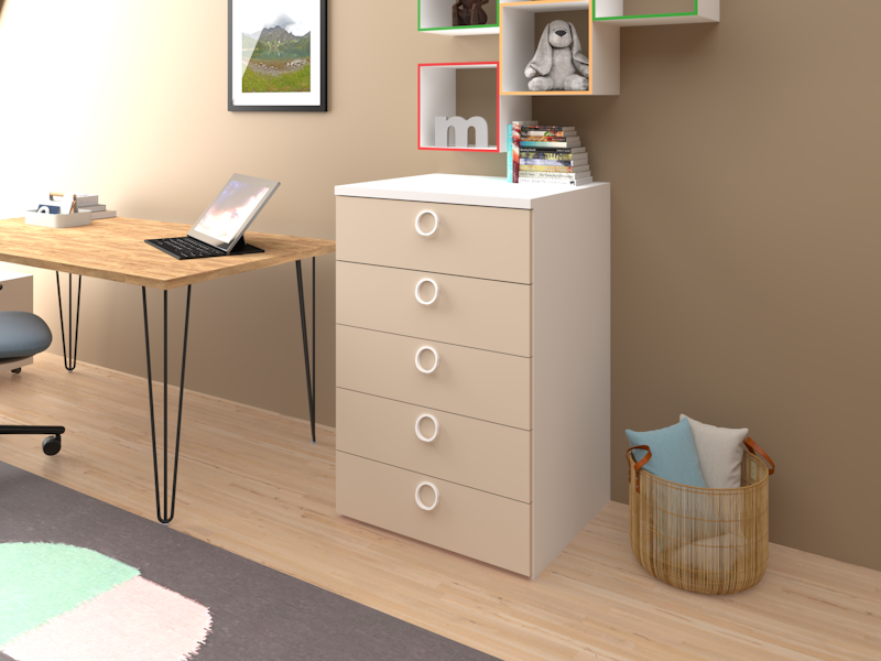 Cassettiera Cromix beige sabbia