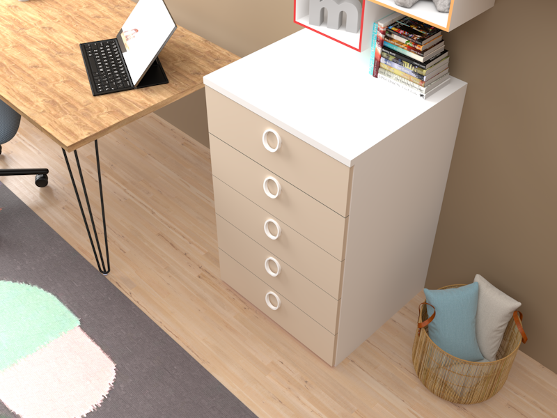 Cassettiera Cromix beige sabbia