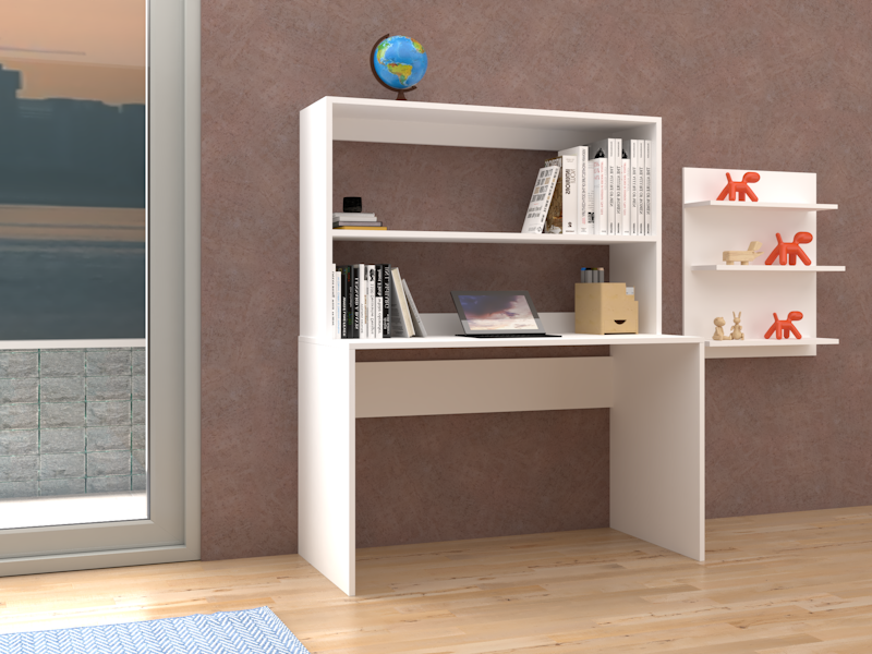 Scrivania con libreria
