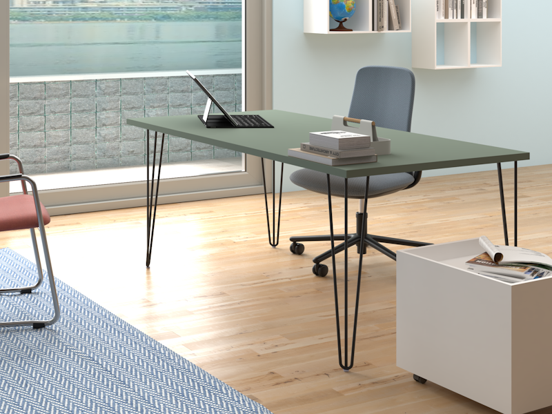 Scrivania Trio verde eucalipto