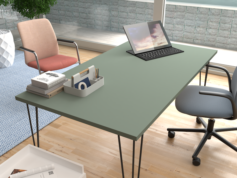 Scrivania Trio verde eucalipto