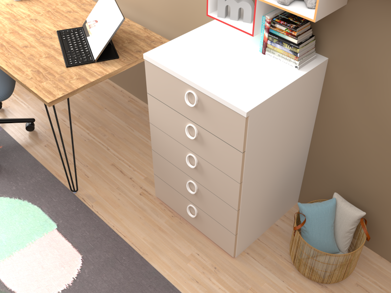 Cassettiera Cromix grigio cashmere