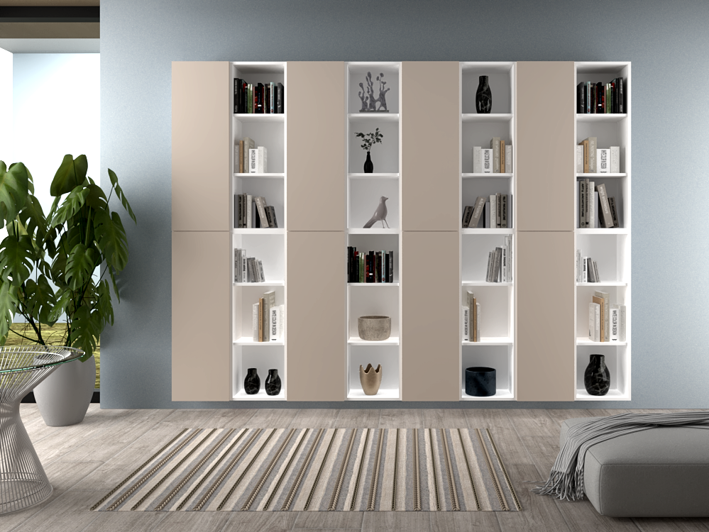 Libreria sospesa Infinity grigio cashmere