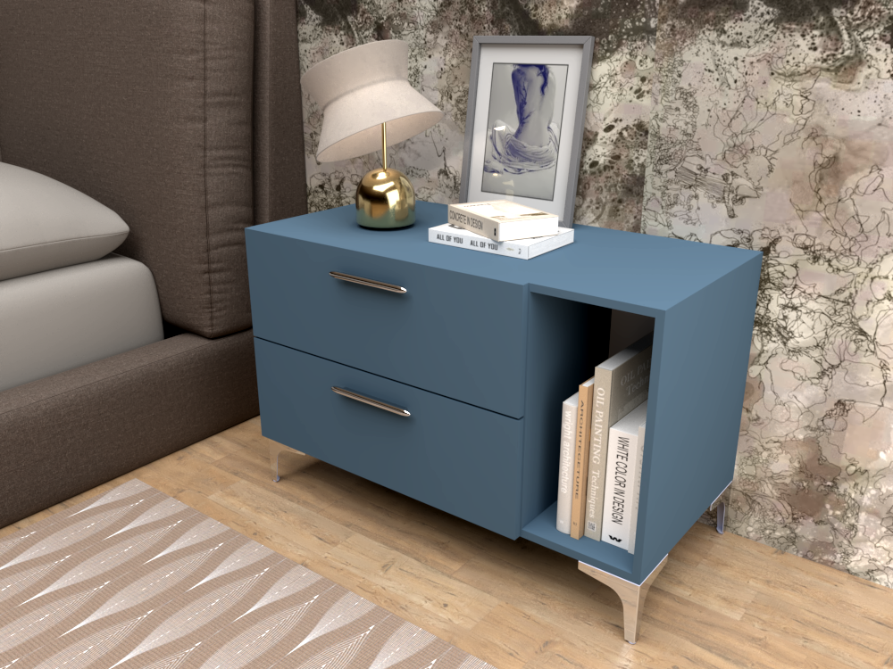 Comodino 02 blu nebbia