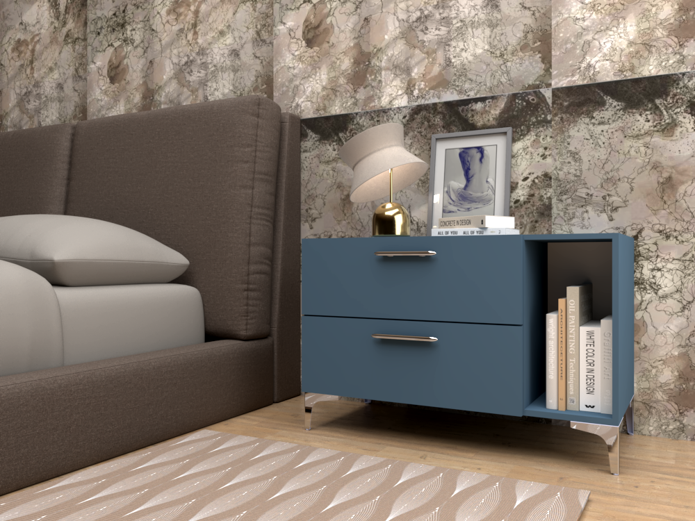 Comodino 02 blu nebbia