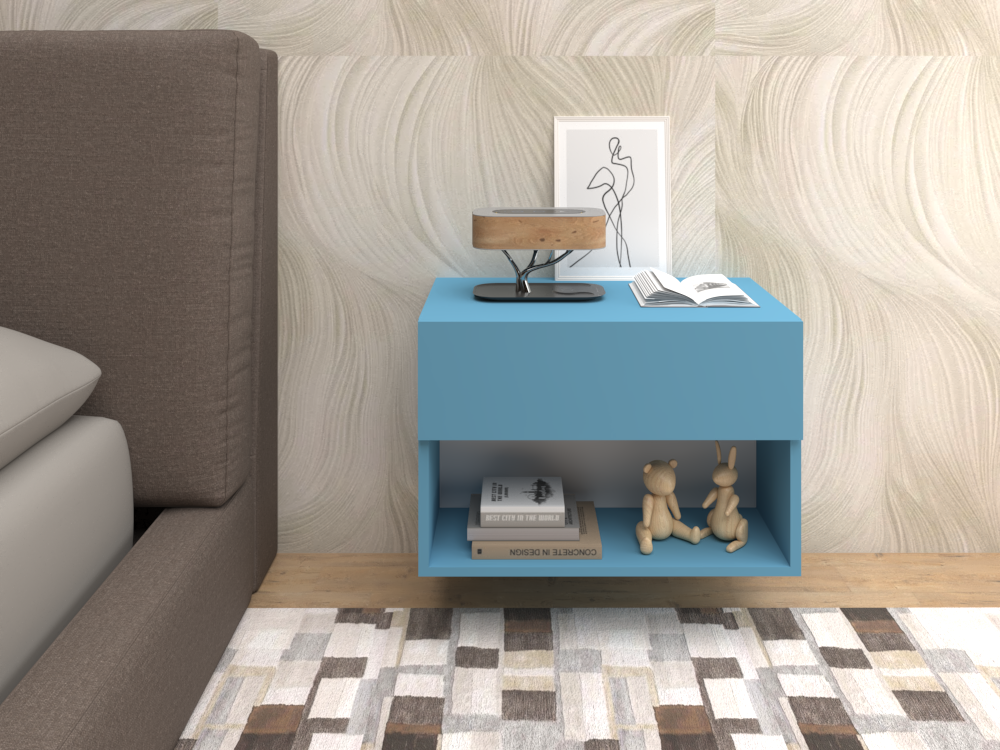 Comodino sospeso 01 azzurro