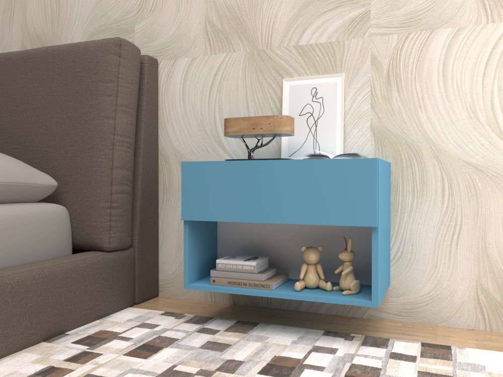 Comodino sospeso 01 azzurro