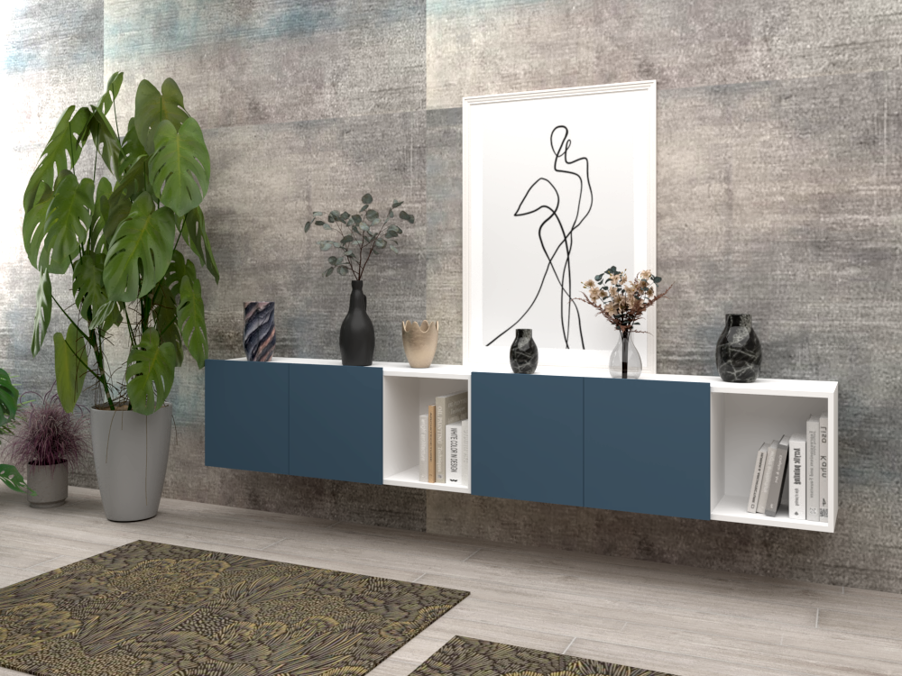 Madia sospesa 01 blu nebbia