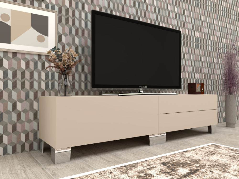 Mobile porta TV con cassetti 01 grigio cashmere
