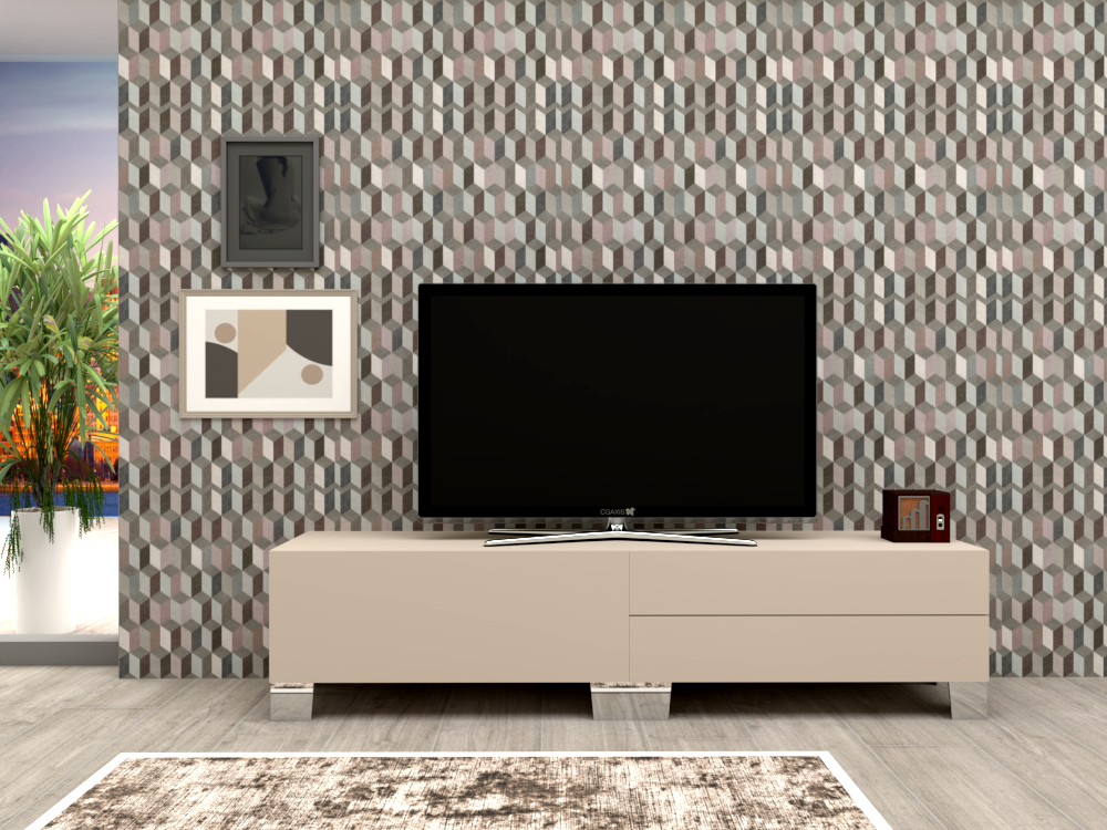 Mobile porta TV con cassetti 01 grigio cashmere