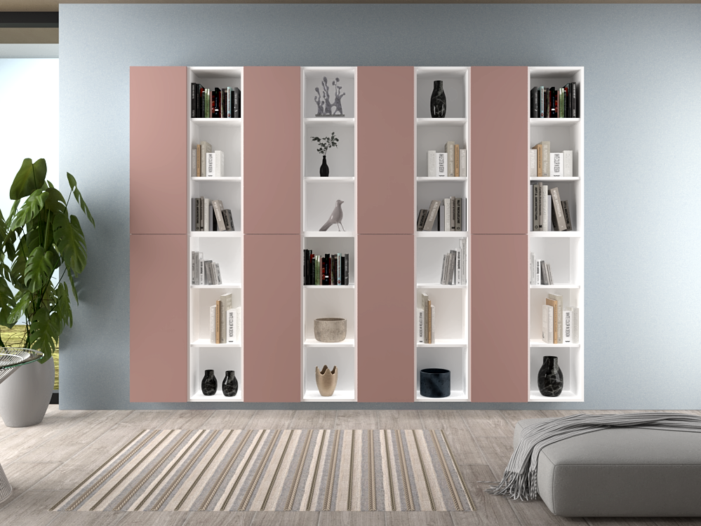 Libreria sospesa Infinity rosa antico